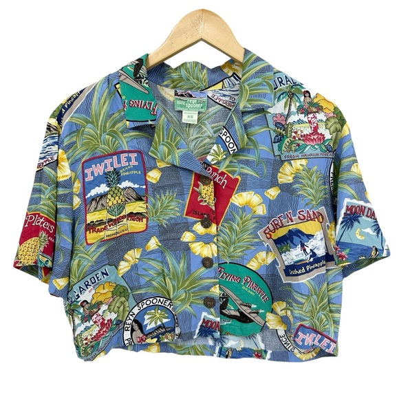 REYN SPOONER Vintage Top Pants Set Hawaii Pineapple Graphic Print - Picture 2 of 9